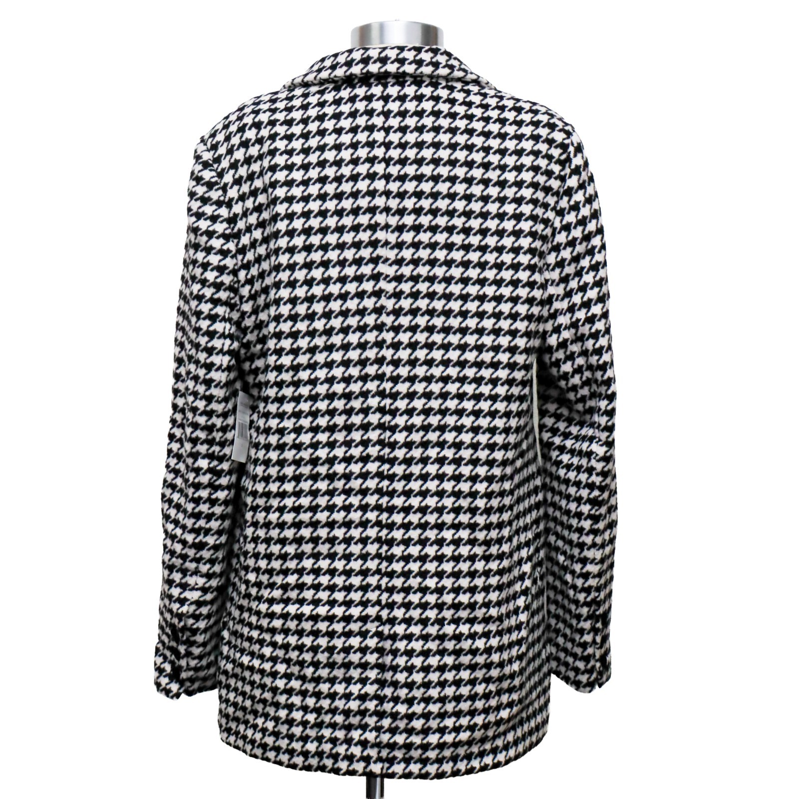 Good American Houndstooth Blazer Womens Size 3 Black White Wool Blend Jacket NWT image 4