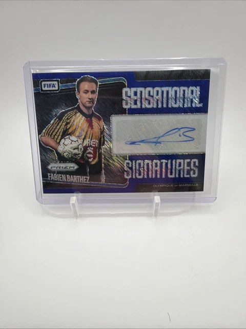 2025-26 Fifa Prizm Fotl Blue Shimmer Fabien Barthez Auto Sensational Signatures