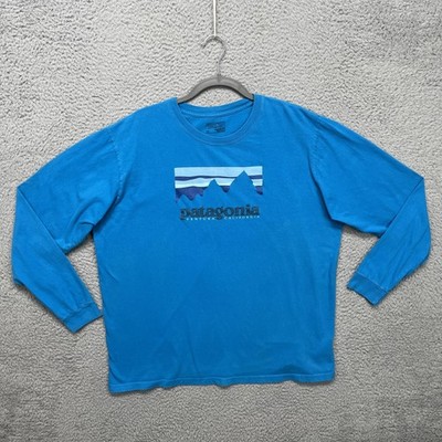 Patagonia Shirt Mens XL Blue Long Sleeve Ventura California Logo Graphic Tee