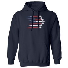Independence Day 4th of July American Flag Planes Unisex Hooded Sweatshirt