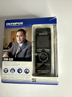 Olympus DM-520 Digital Voice Recorder with Built-in Microphone -Fully Tested
