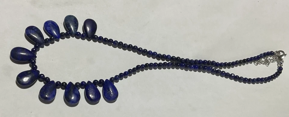 "Impresionante collar de lágrima de lapislázuli azul Jay King Mine 19""" Foto 3 de 3