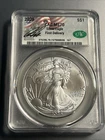 2025 S$1 CAC MS70 American Silver Eagle, First Delivery In CAC Flag Holder