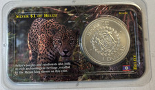 2002 Belize $1 Mayan King Coin, 1oz SILVER 79.51 per troy oz