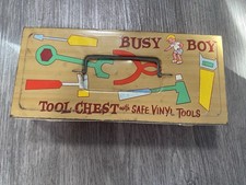 Vintage Busy Boy Tool Chest Ohio Art Toy Metal Box Tin ONLY