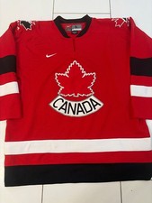 Nike Team Canada 2002 Salt Lake Olympic Alternate Hockey Jersey Red Large
