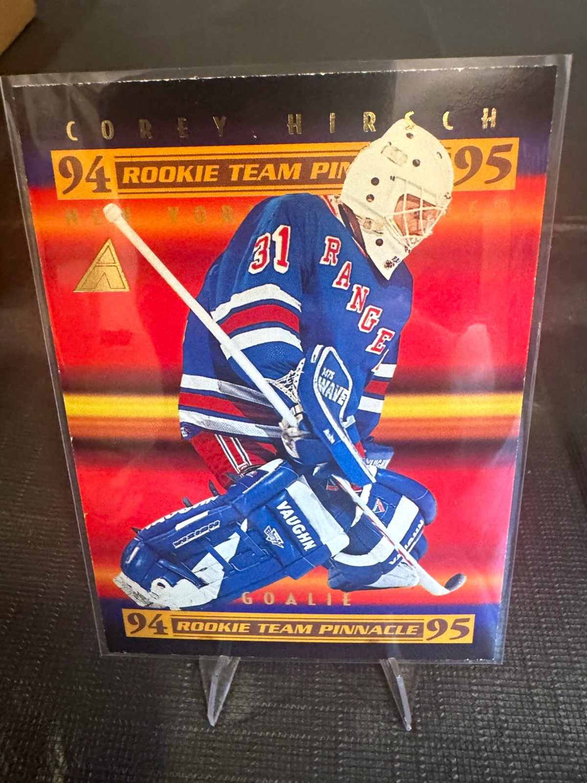 Pinnacle 1994-95 Rookie Team Pinnacle Corey Hirsch Jamie Storr Rookie Lot (2)