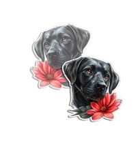 Black Labrador Retriever Sticker puppy Dog Decal laptop cuddly creatures 2 PACK