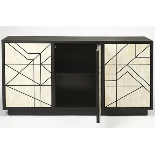 Butler Specialty Sideboard In Black And Cream Bone Inlay - Picture 2 of 4