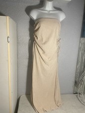Strapless Dress Ivory Size L Crepe Crinkle Chiffon Material Lightweight Elegant