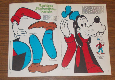 Rare GOOFY Pull Doll Puppet Jumping Jack Craft Sheet 1977