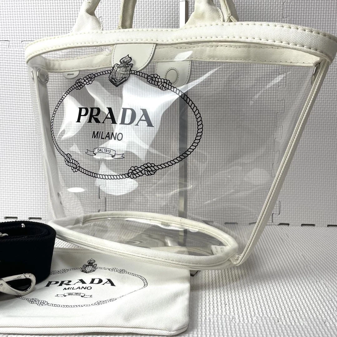 PRADAプレックス カナパ ファブリック 2wayクリアバッグ プラダ PRADA バッグ CANAPA PLEX S FABRIC HANDBAG カナパ プレックス