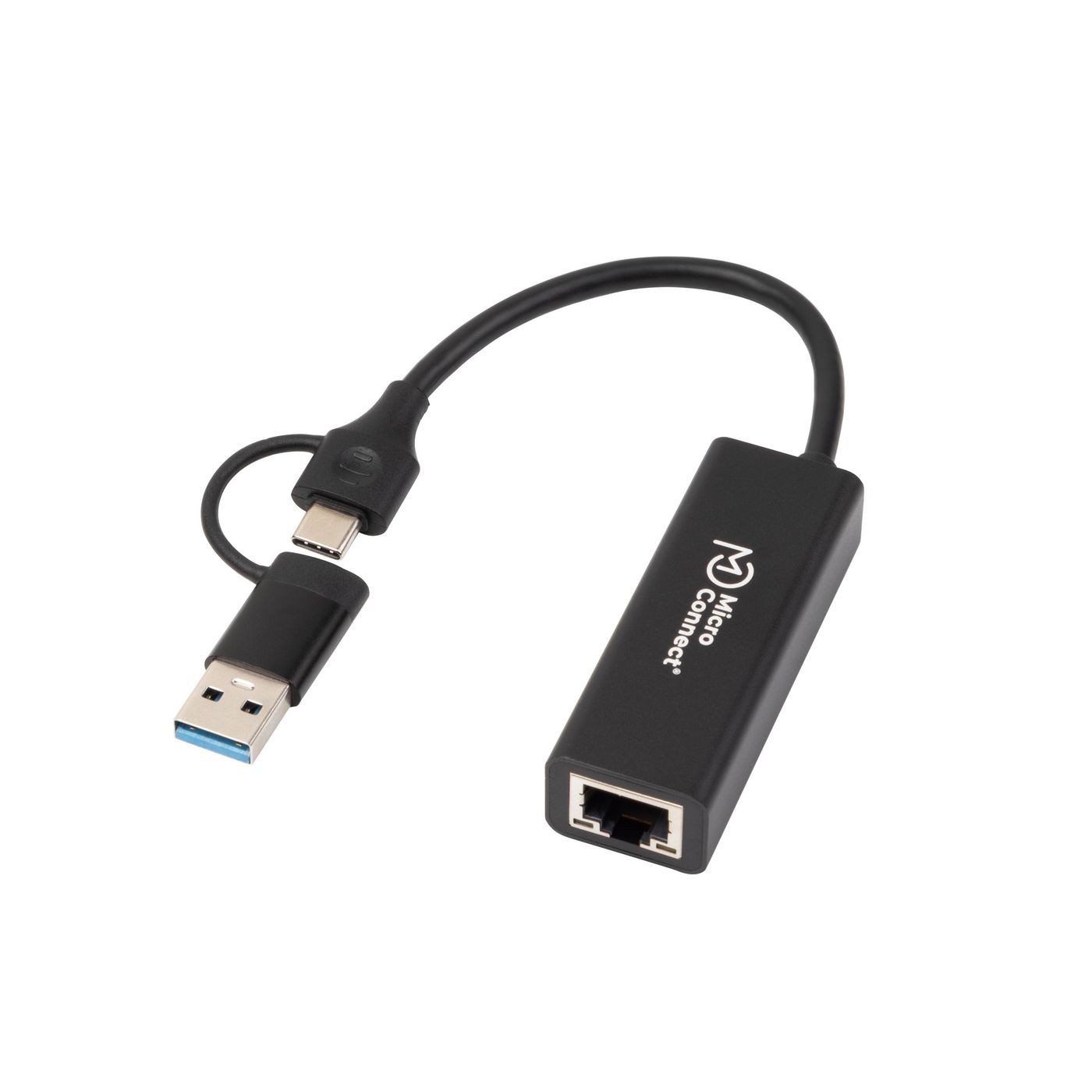 MicroConnect MC-USBACNET1G USB-C / A to RJ45 network