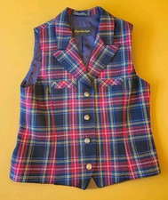1990's Giorgio Sant Angelo Vest Top CLASSIC SCOTTISH Wool PLAID Vest VTG Sz M