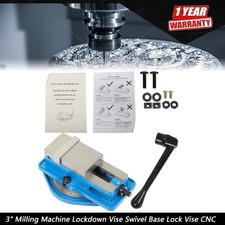 3" Milling Machine Lockdown Vise Swivel Base Lock Vise CNC