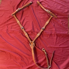 Martin Saddlery Silver Concho Longhorn Breast Collar Western Saddle Basket Stamp