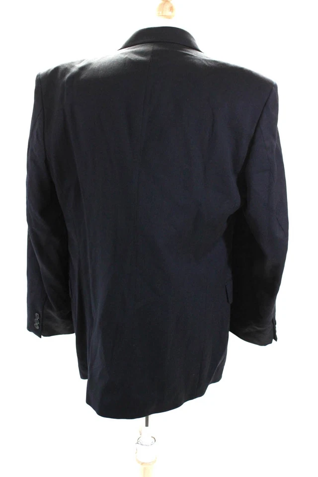 Куртка блейзер мужская Marks & Spencer двубортная с заостренными лацканами темно-синяя размер 42R - Изображение 4 из 4