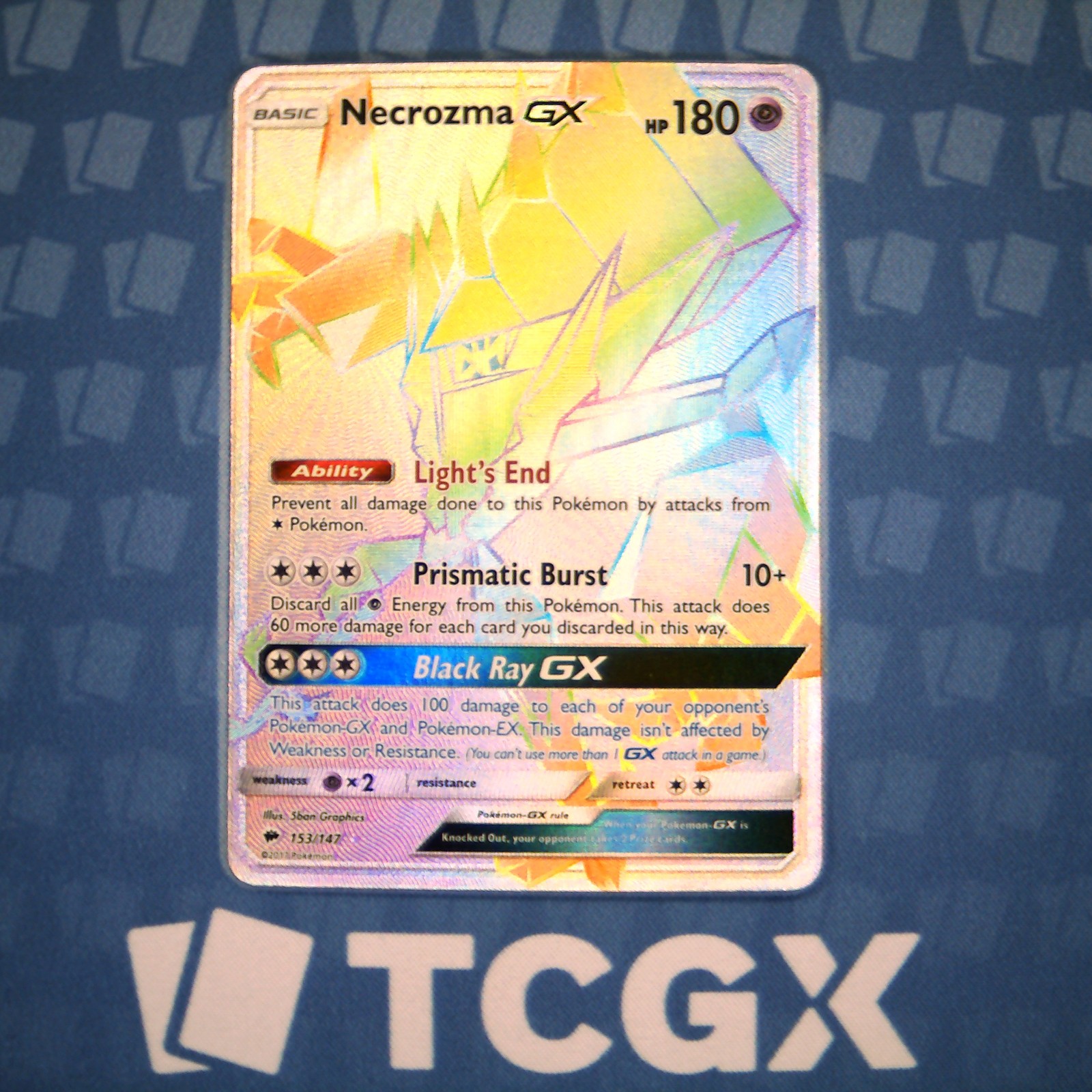 Pokemon - Necrozma GX (Secret) - 153/147 - SM Burning Shadows - Holo NM