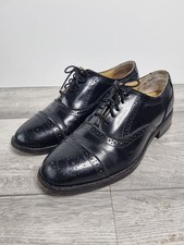 Samuel Windsor Black Leather Brogue Shoes Size UK 6 Boxed Mens 