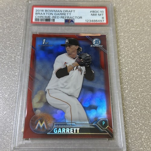 2016 BOWMAN CHROME RED REFRACTOR #BDC10 BRAXTON GARRETT #2/5 PSA Chicago Cubs