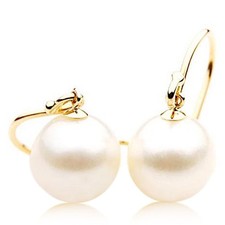 Pacific Pearls® 10mm Australian South Sea Pearl Earrings Cultured Pearl...