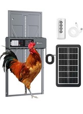 Automatic Chicken Coop Door Solar Powered with Timer, Remote Control, Anti-Pi...