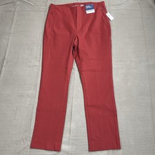 Old Navy Polished Pixie Skinny Ankle Pants 10 NWT Red Secret Smooth High Rise