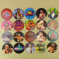 Lot of 20 Pogs WWF World Wrestling Federation from 1995 TitanSports MatCaps