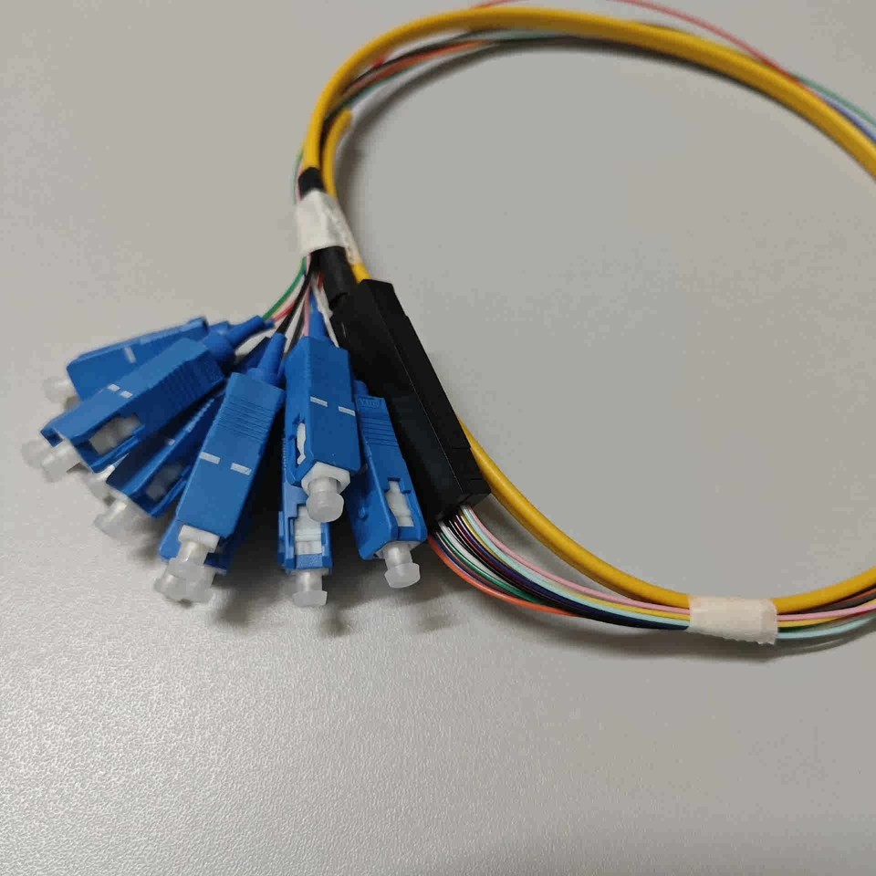 12 Fiber SC UPC SingleMode Ribbon Fiber Optic Pigtail SM 9/125 Optical ...