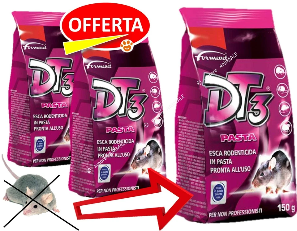 Formevet - DT3 PASTA FRESCA 150 gr Topicida Veleno per Topi Ratti Arvicole ecc