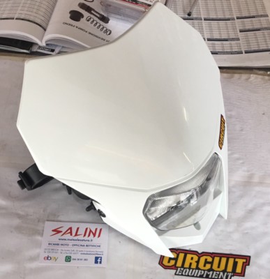 Scheinwerferblende CIRCUIT Universal WEISS Enduro mit Scheinwerfer