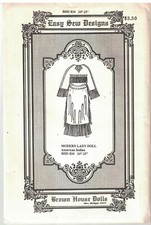 Brown House Dolls Sewing Pattern Dress Victorian Slip Pantaloons Underwear Easy