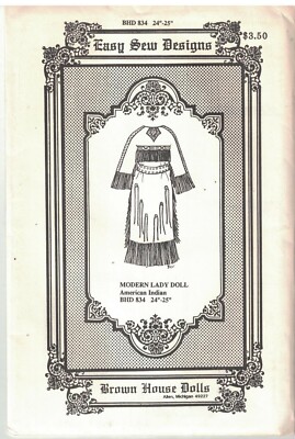Brown House Dolls Sewing Pattern Dress Victorian Slip Pantaloons Underwear Easy 