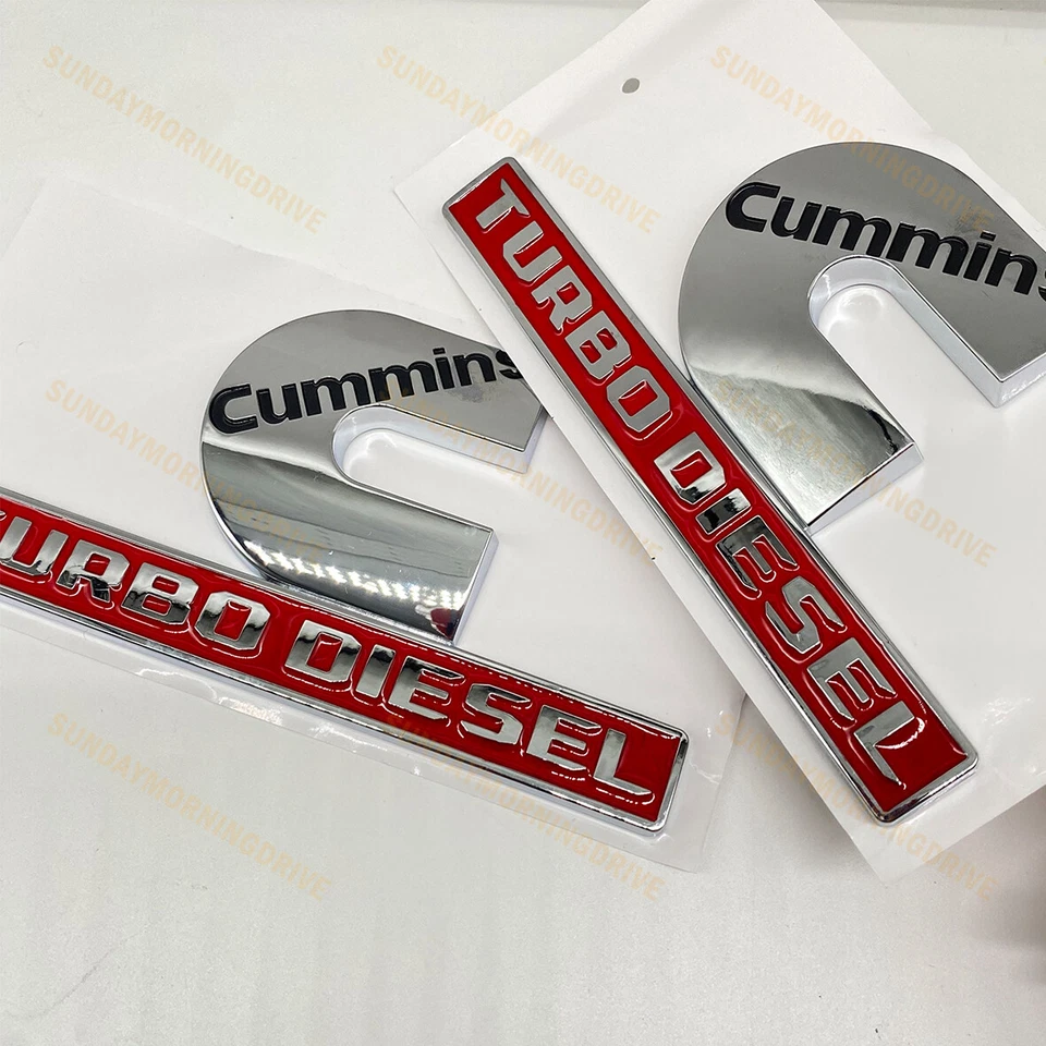 2x For Car RAM 1500 2500 3500 3D Fender Marker Cummins Turbo Diesel Emblem Badge - Image 3 of 4