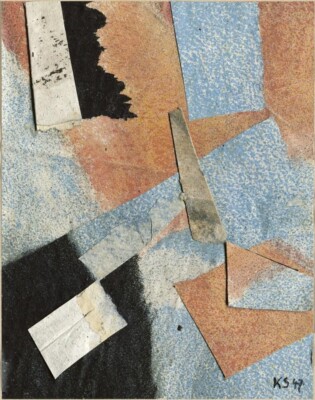 Untitled with Black Spots Kurt Schwitters 1921 Dada Abstract Collage Modernist