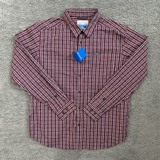 Columbia Mens Vapor Ridge 3 Long Sleeve Button Front Plaid Shirt Size Large New