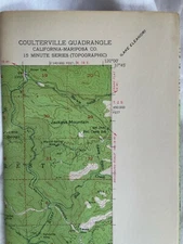 COULTERVILLE, CALIFORNIA QUADRANGLE TOPO MAP CHART, USGS 1947
