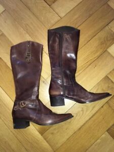 Elegante Italienische Leder Stiefel 40 Boots Echtleder Damen Wie Neu Ebay