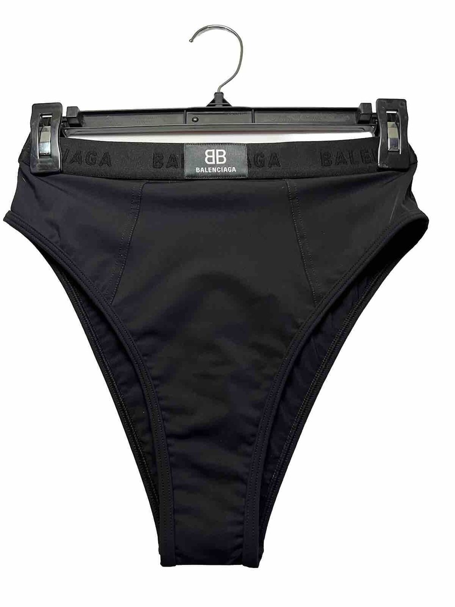Balenciaga Swimwear Women's Black Sporty Logo Bikini Bottom