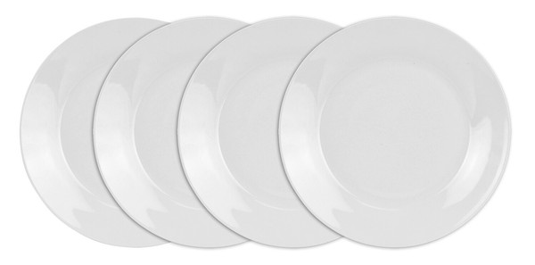 Speiseteller 4Er Set Teller Essteller Speiseteller-Set Porzellan Weiß Ø 24 Cm-image