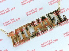 PERSONALIZED SILGLE 18K GOLD GP NAMEPLATE NAME NECKLACE ANY NAME US SELLER