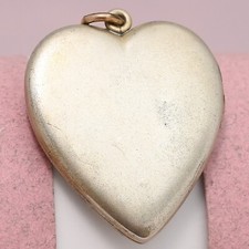 Antique Victorian HEART 1.25" Sterling Silver Pendant Locket