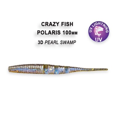  Crazy Fish Polaris 10 cm, 6 Stk, Softbait Gummiköder Drop-Shot, Top für Barsch 
