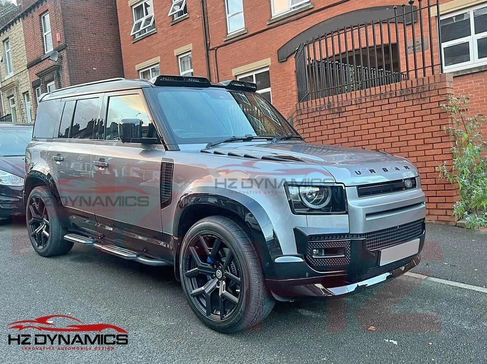 PARA LAND ROVER DEFENDER 110 L663 2020+ PASOS DE RUEDA NEGRO BRILLANTE GUARDABARROS MOLDURAS ANCHAS - Imagen 3 de 4