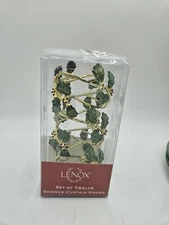 NEW IN BOX Set of 12 Lenox Christmas Holiday Holly Berry Shower Curtain Hooks