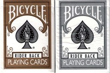 GOLD SILVER RIDER BACK BOX SET 2 BICYCLE DECKS OF PLAYING CARDS MAGIC TRICKS