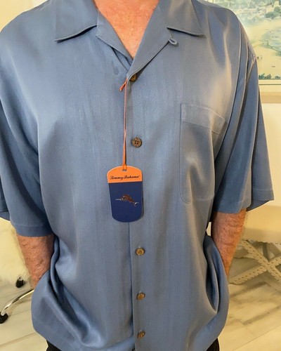 Tommy Bahama para hombre Camisa De Campo Azul Catalina forma nuevo con  etiquetas/XL | eBay