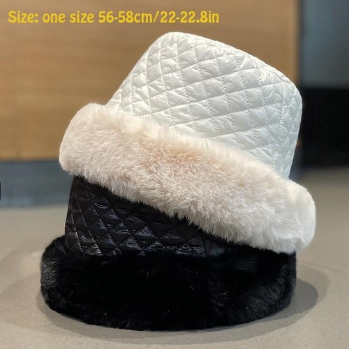 Donna Trapuntato Imbottito Cappello da Pescatore Simil Pelo Soffice Felpa  Panama | eBay