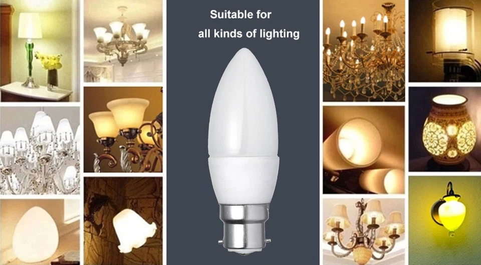 5 x 5W=40W B22 LED Candle Light Bulb V-Tac 6000K AC85-265V, PBT + Aluminum - Image 3 of 3