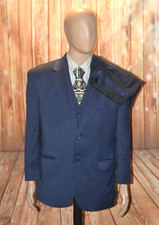 Kenneth Cole Men Awearness Navy Blue Wool Blend 3 Pc Suit Sz 46S Wst 36x25